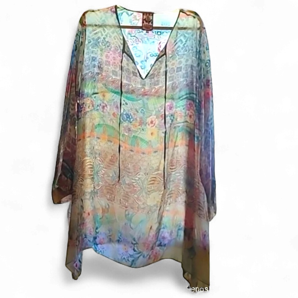 Johnny Was Multicolor Floral Tunic